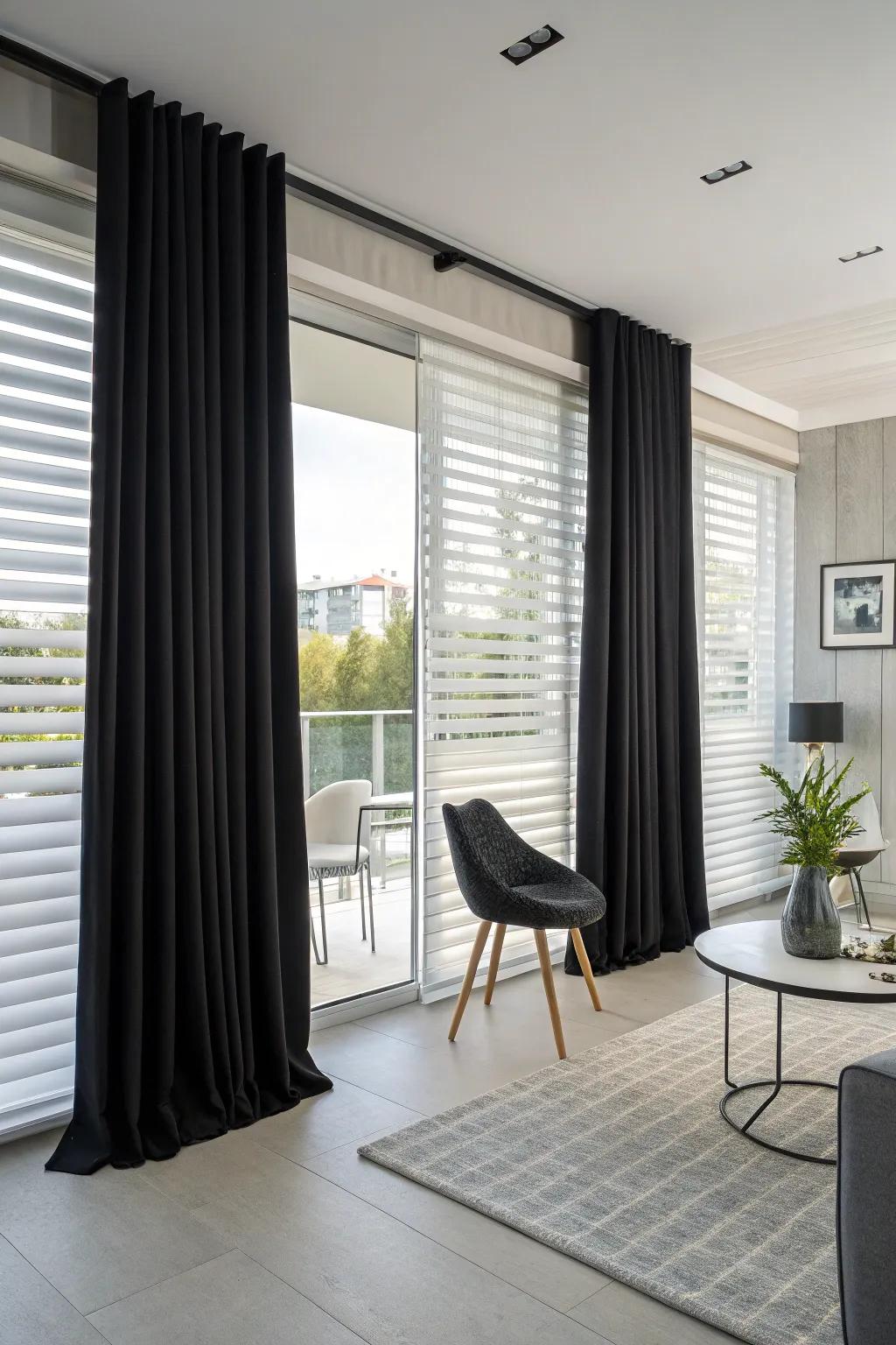 Black and white create a striking modern contrast.