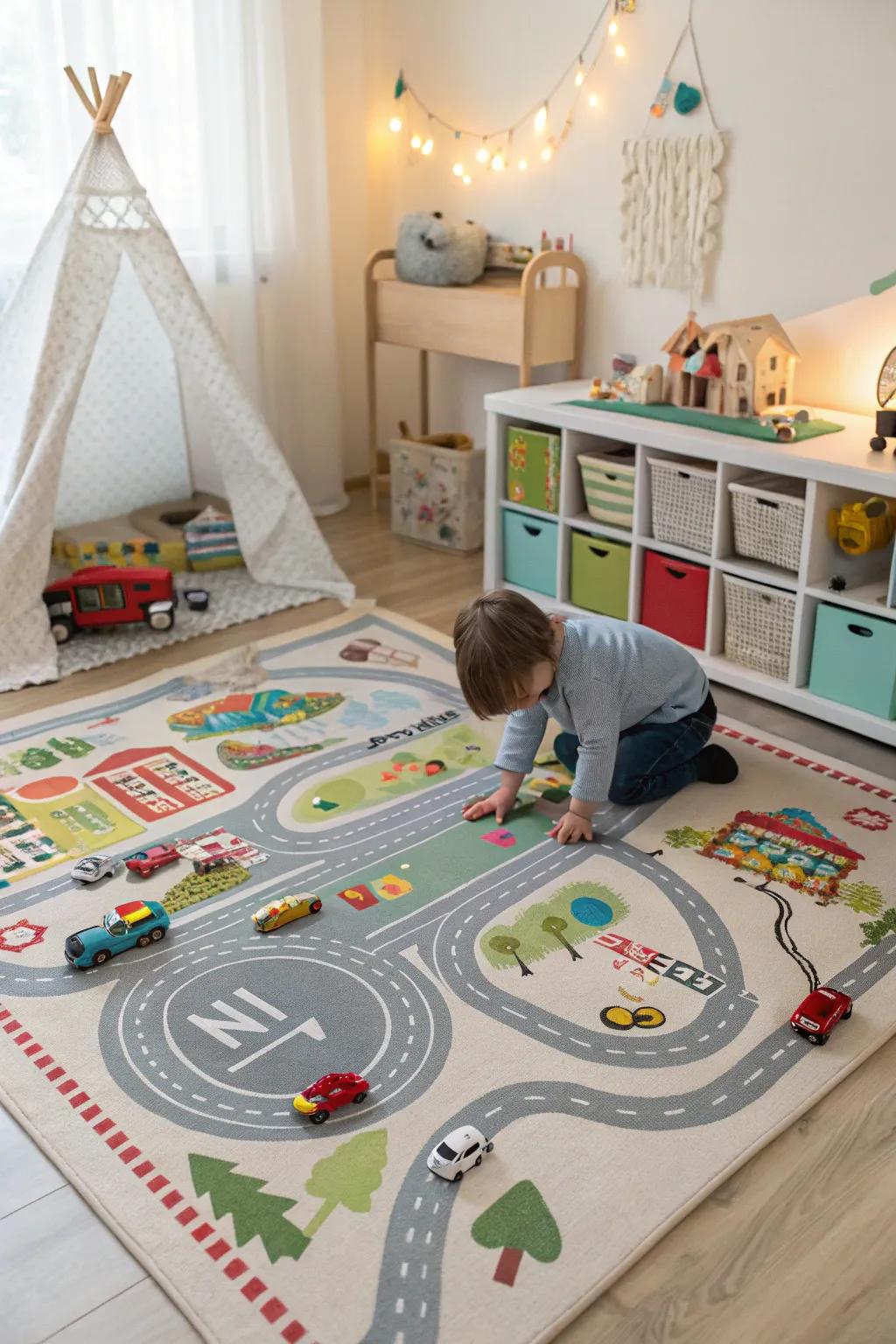 Interactive play rugs turn any space into an engaging adventure zone.