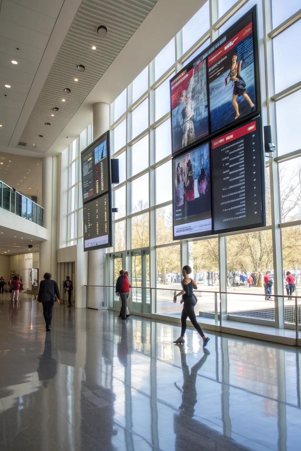 Informative screens keep everyone engaged and well-informed.