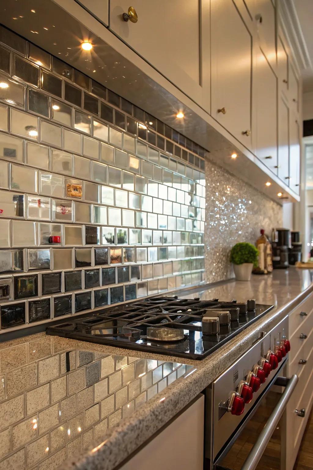 Reflector tiles improve light and space, adding a hint of elegance.