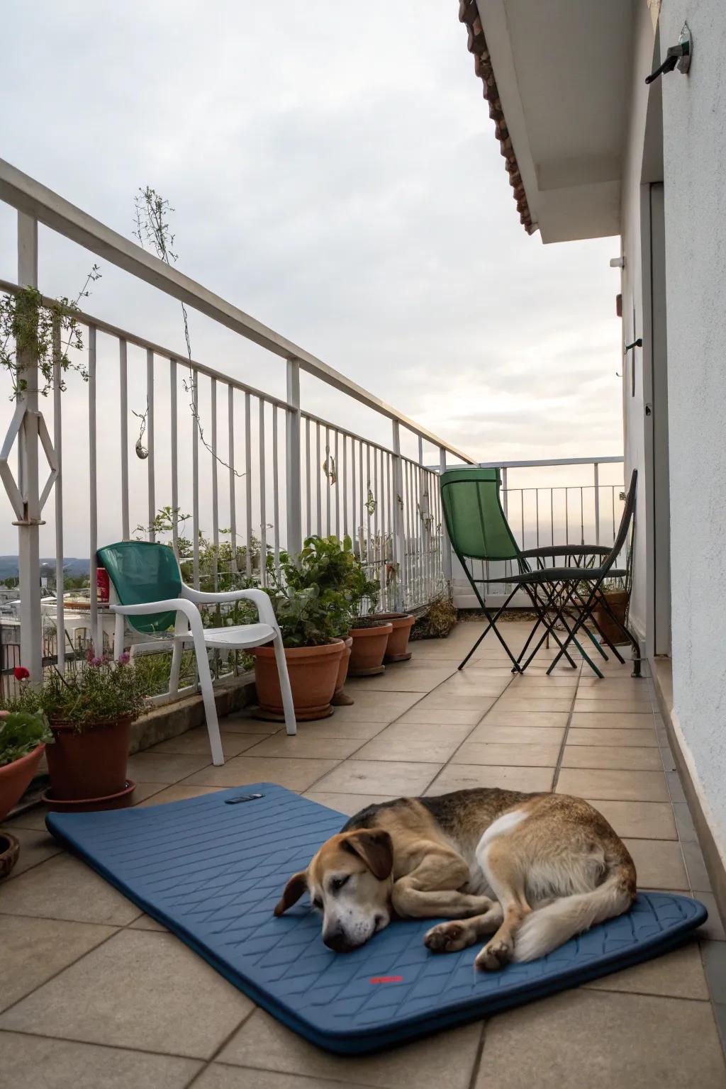 Cooling mats provide dogs a soothing place to relax.