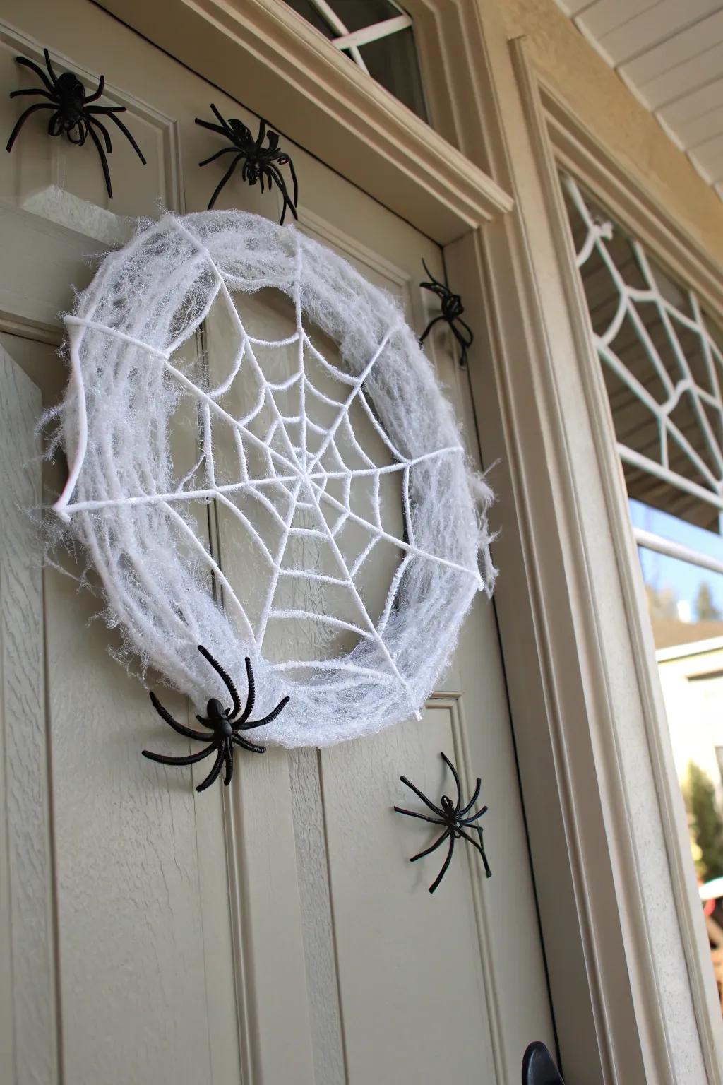A chic and spooky arachnid web ring for Halloween.