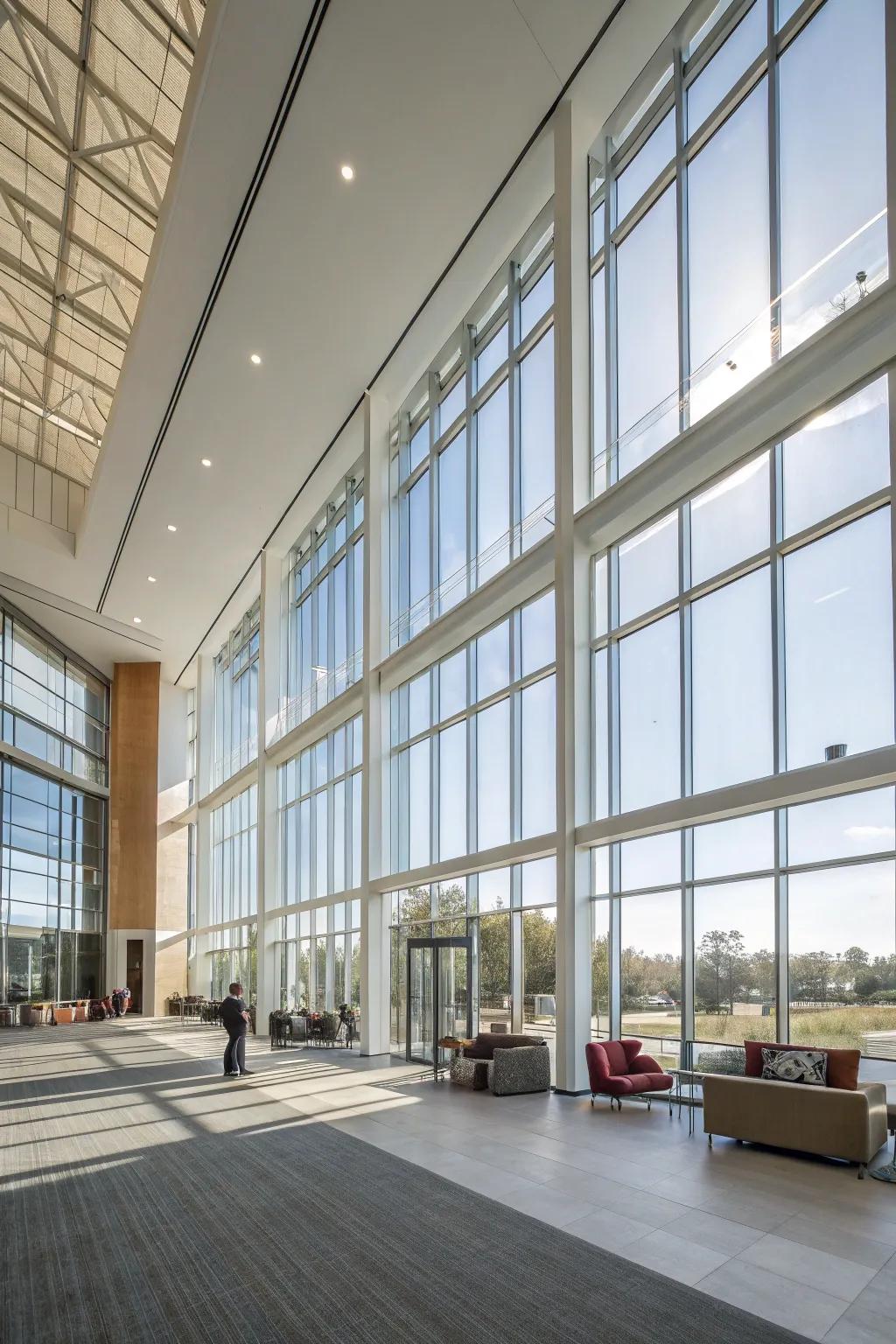 Expand your area using curtain wall systems.