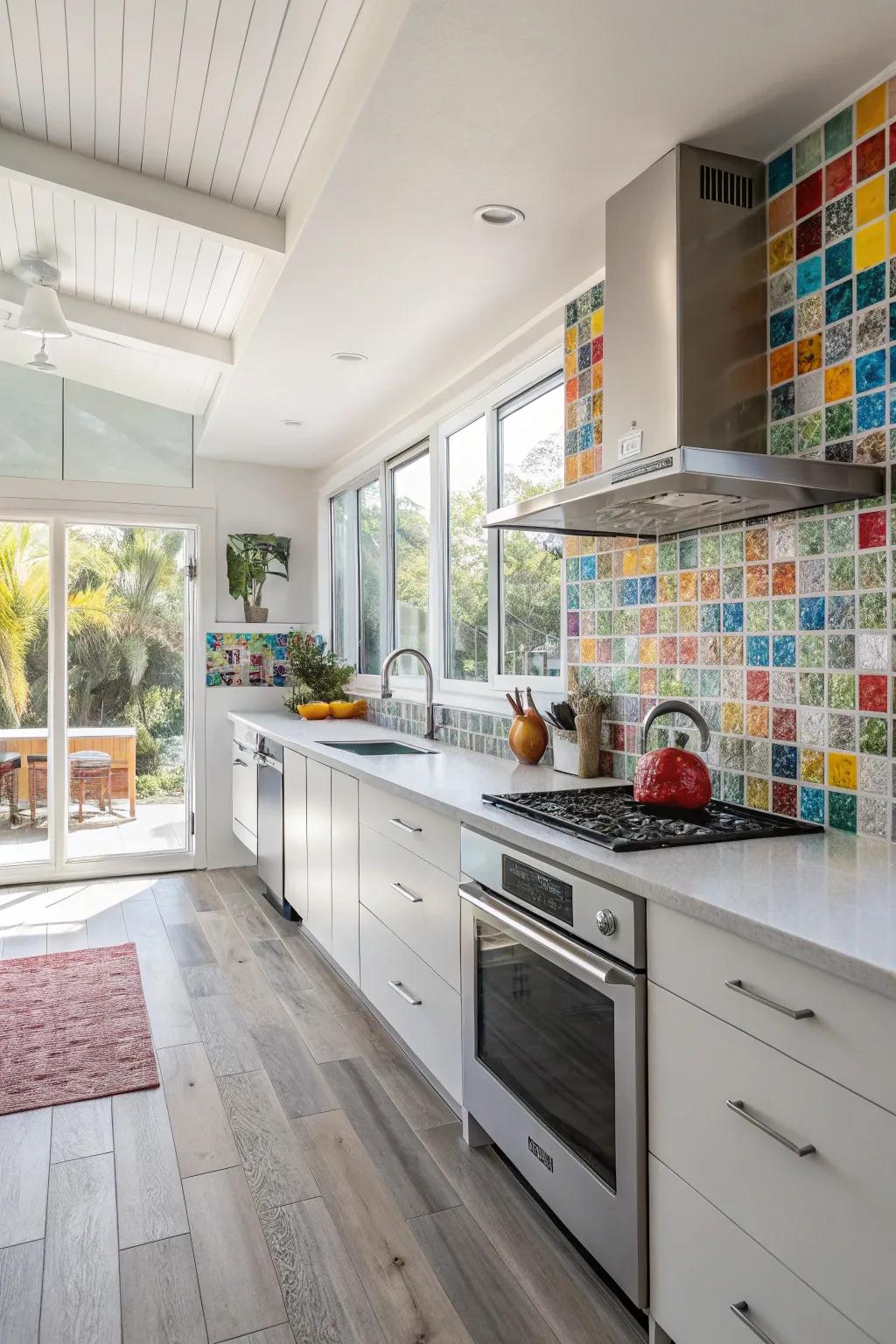 A stylish backsplash adds character and charm.