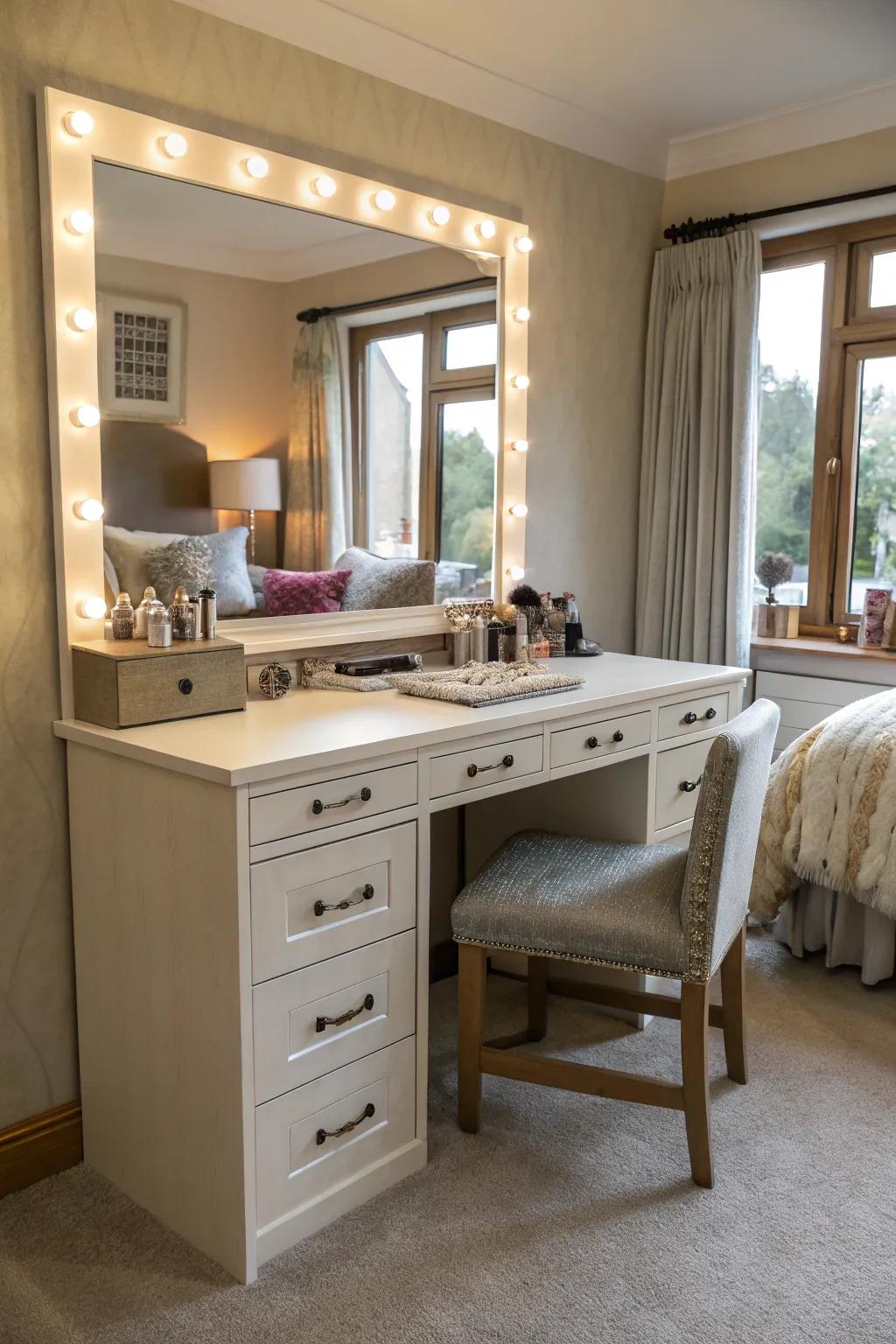 Create a personalized space with a custom-built vanity.