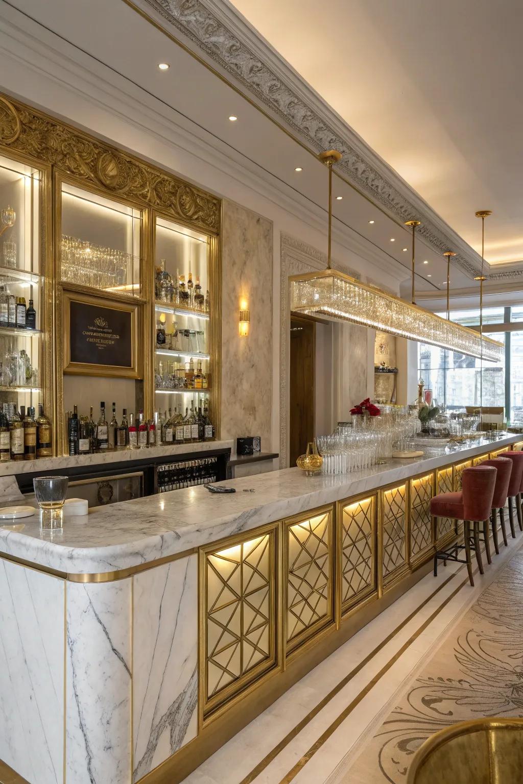 Deluxe impressions for an opulent home bar encounter.