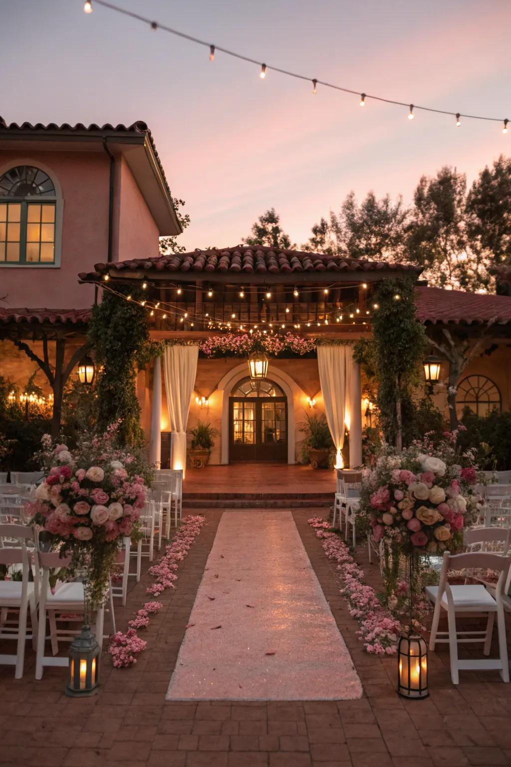Romantic rose blush illumination.
