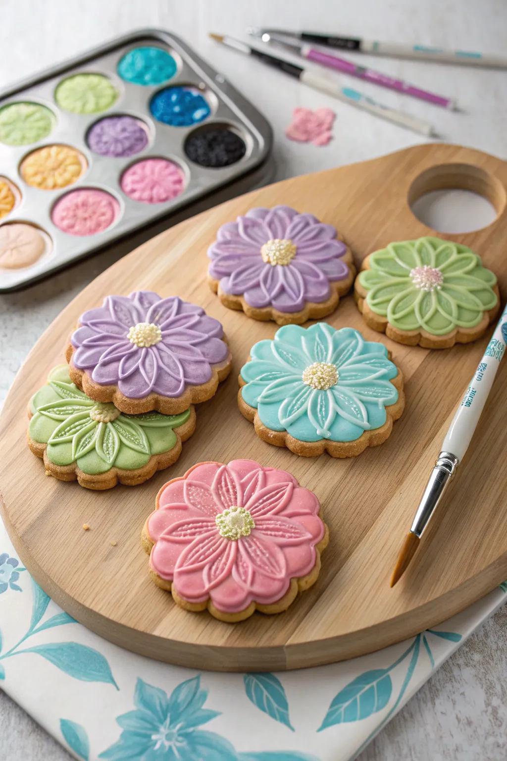 Vibrant fantasy flower biscuits to spark your creativity.