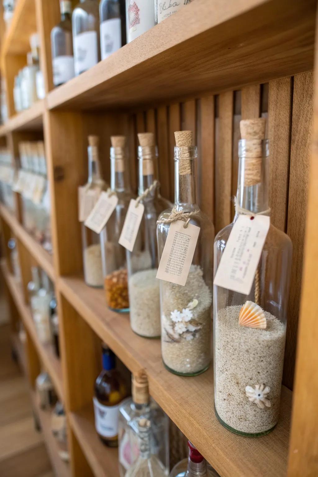 Preserve memories creatively using message-filled bottle keepsakes.