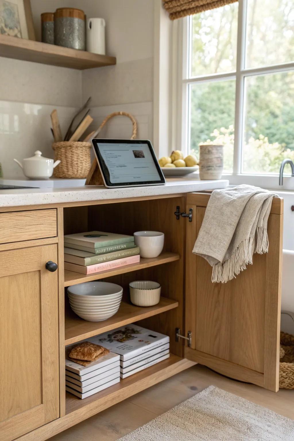 Keep everything organized with a practical utility drop zone. 📚 #Organization #KitchenHacks
