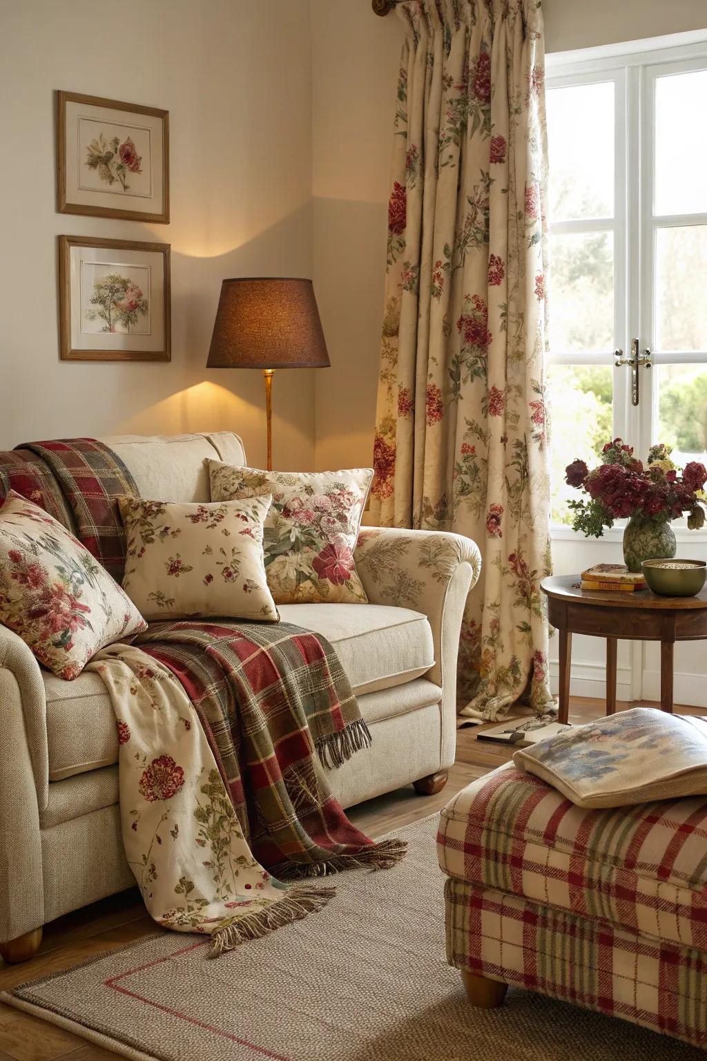 Classic English style aspects evoke countryside charm.