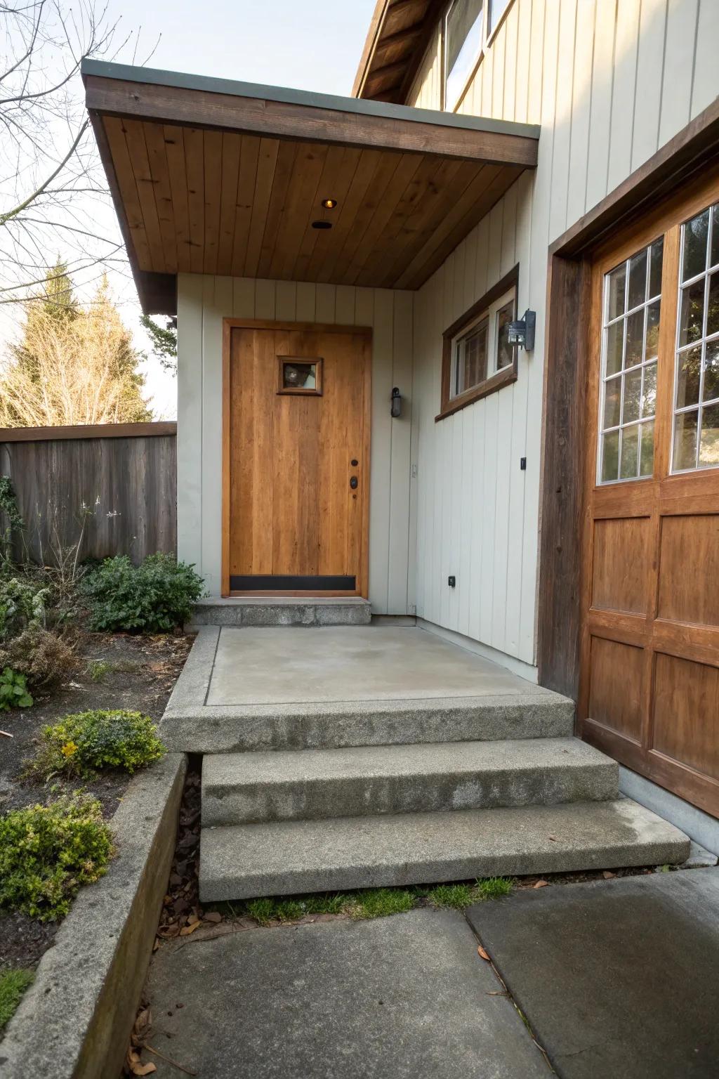 Smooth steps provide a fluid flow into your home.