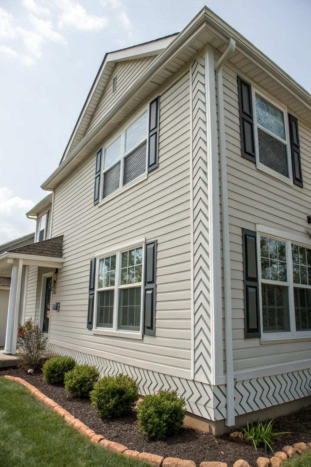 Molded edges introduce a unique texture to window exteriors.