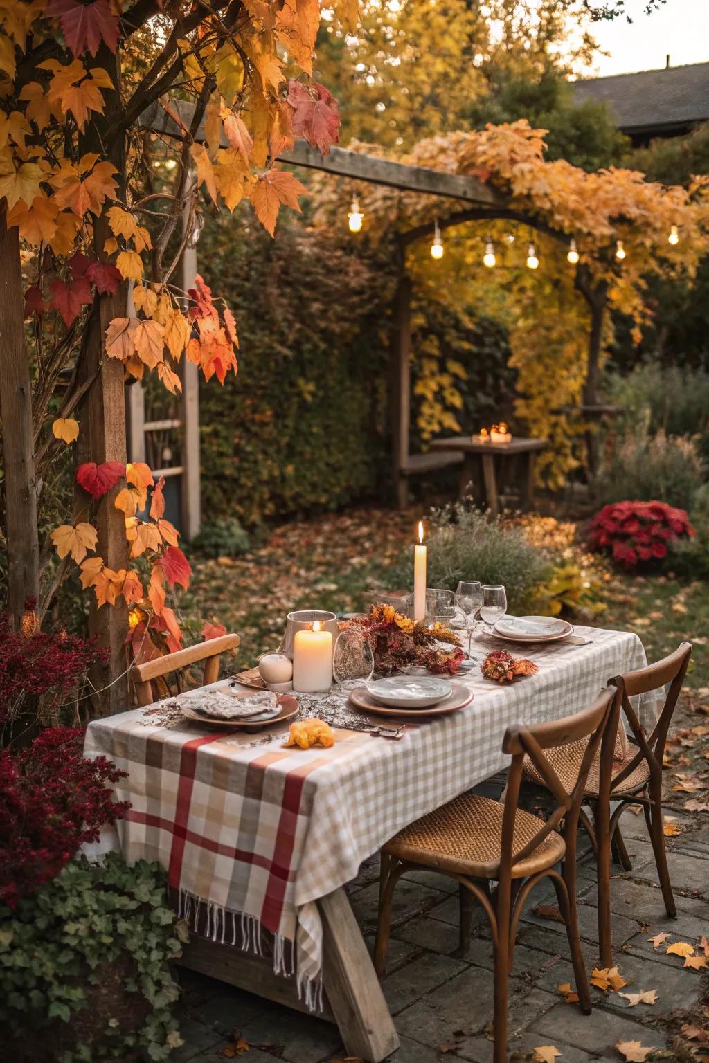 Savor open-air meals amidst the beauty of fall.