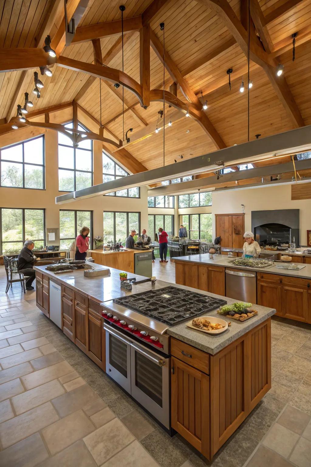 A communal cooking space perfect for family bonding through meals.