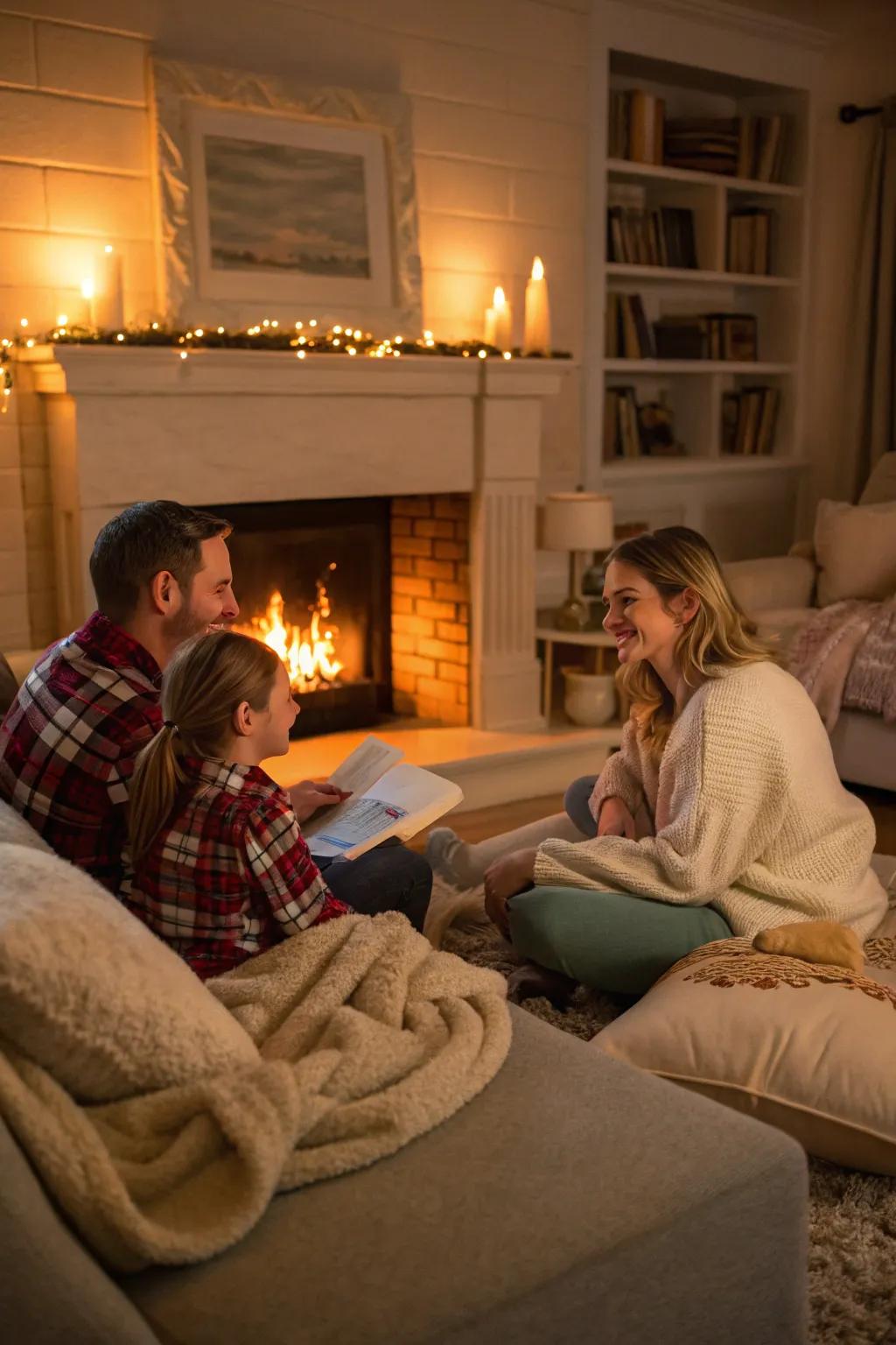 Record warmth and closeness by the fireplace.