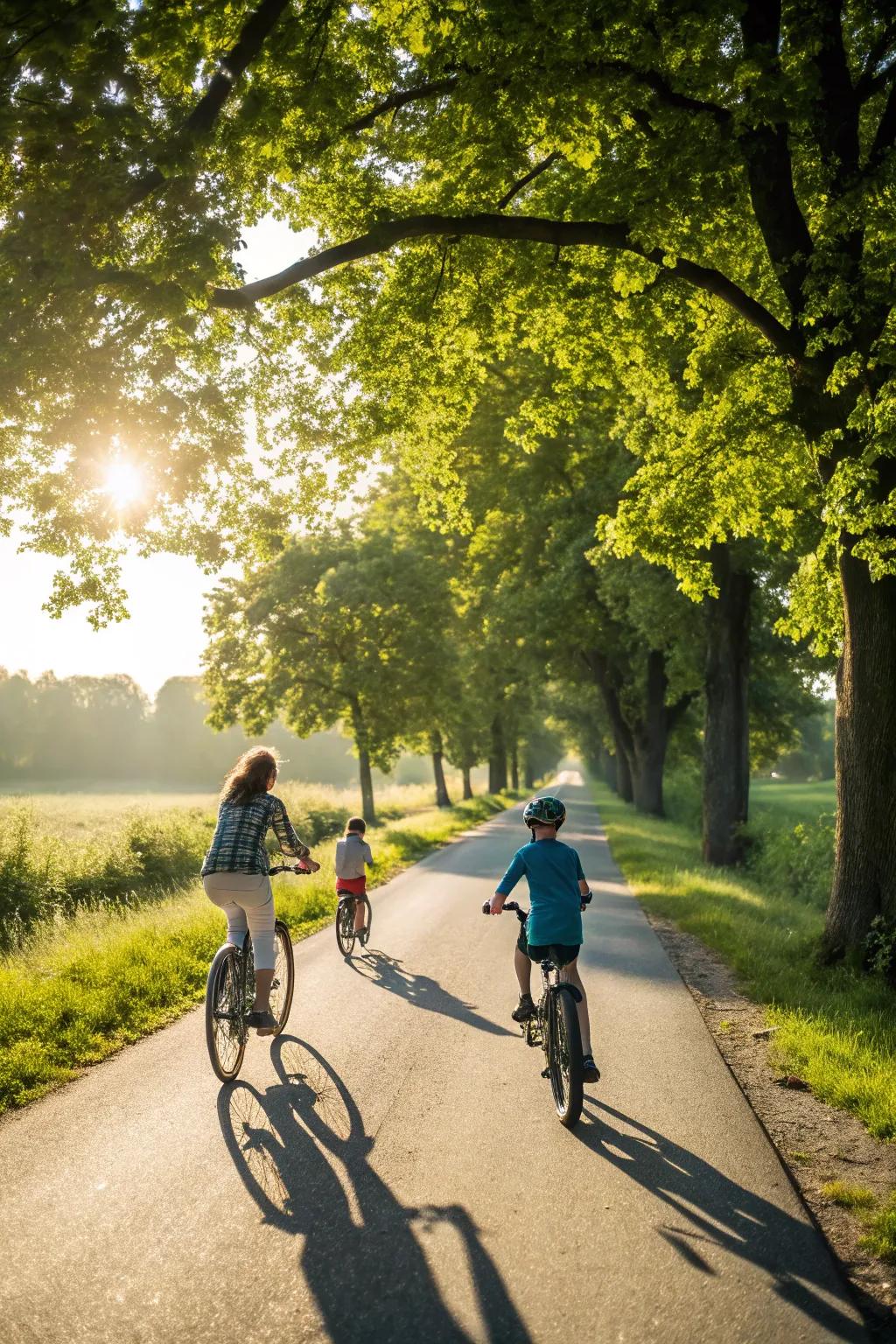 Record the excitement of a family bicycle adventure.