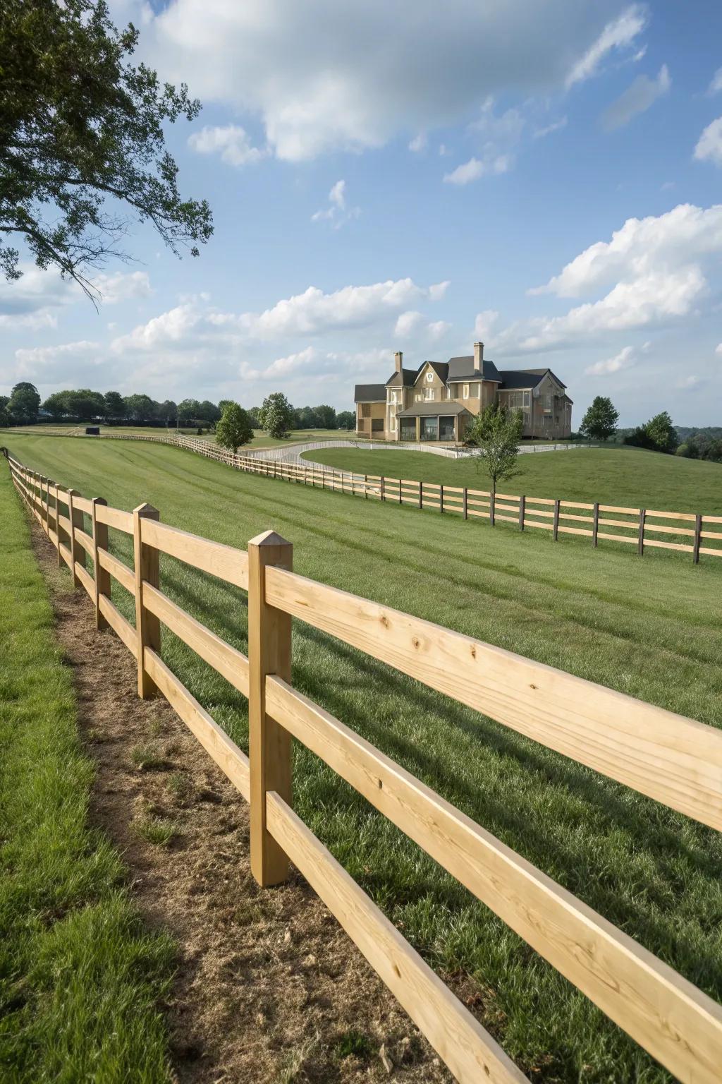 Panel board fences offer a sleek, modern twist on a classic design.