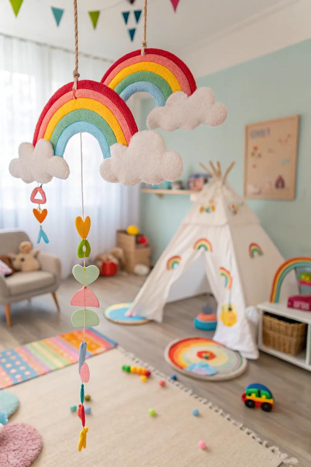 Children are delighted and their spaces are brightened by felt garlands in playful shapes.