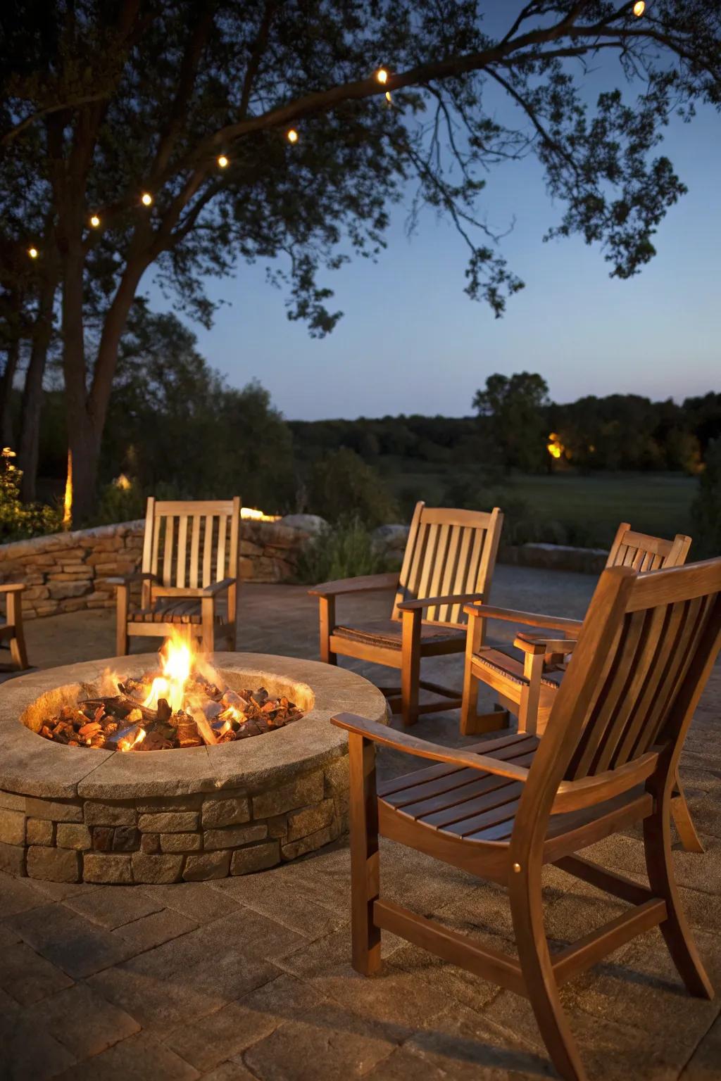 Teak wood chairs offer timeless elegance and durability.