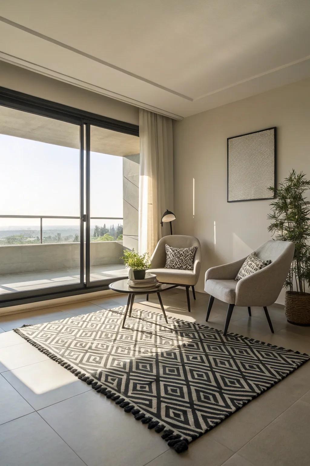 Monochrome doormats are ideal for creating a timeless and sophisticated aesthetic.