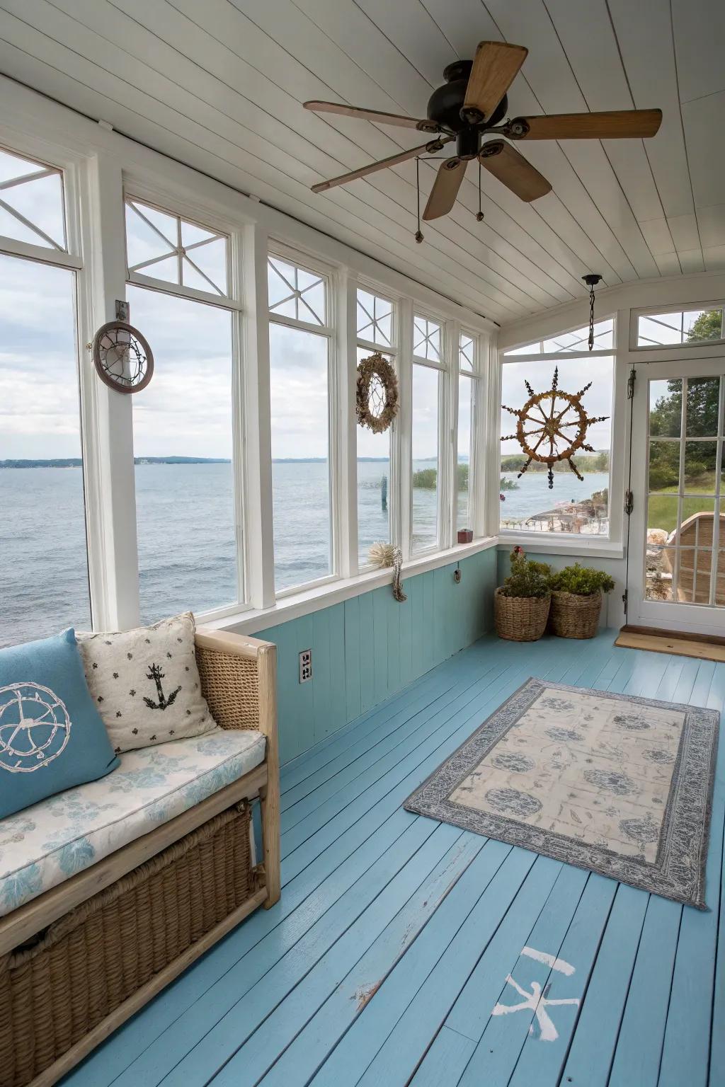Painted timber flooring delivers a customizable and charming style.