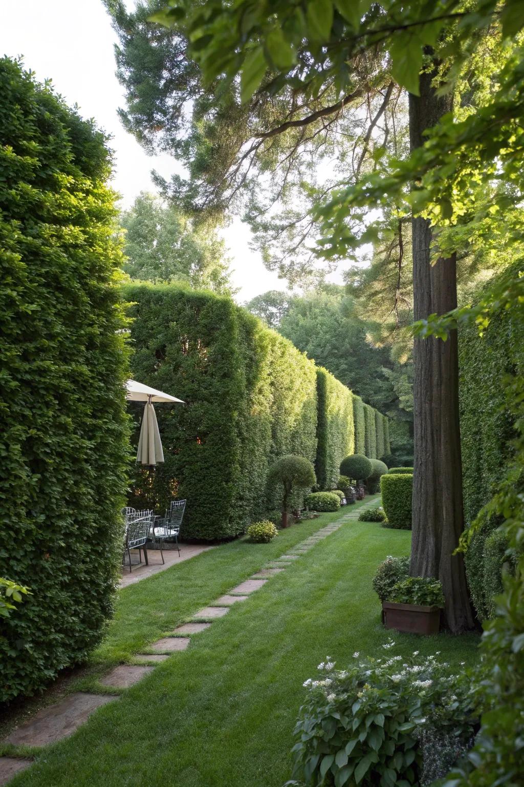 Tall greenery offers both beauty and privacy for your outdoor spaces.