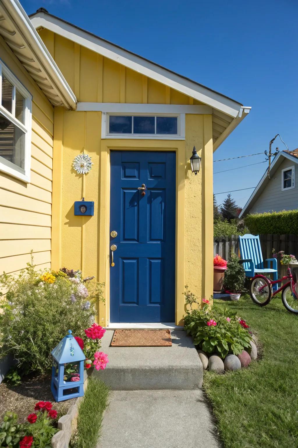 A playful mix of colors ensures a delightful and memorable entrance.