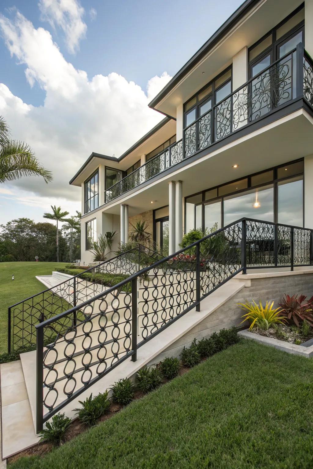 Geometric designs create a striking and artistic impression.