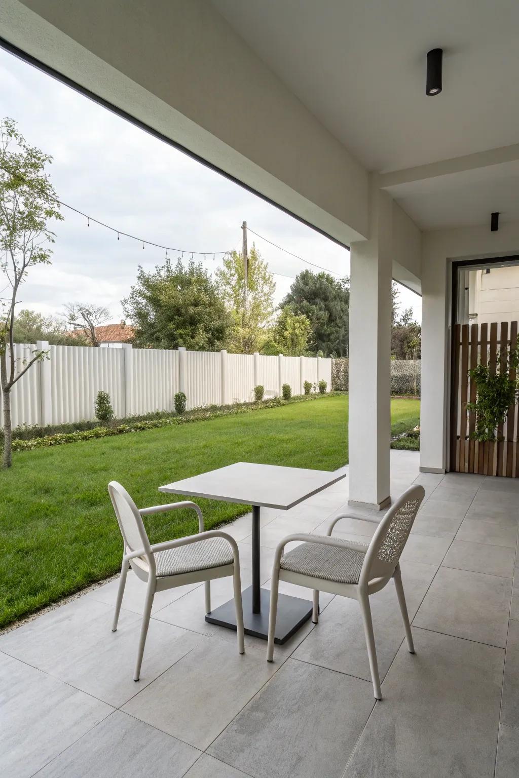 Embrace peace with a modern simple patio design.