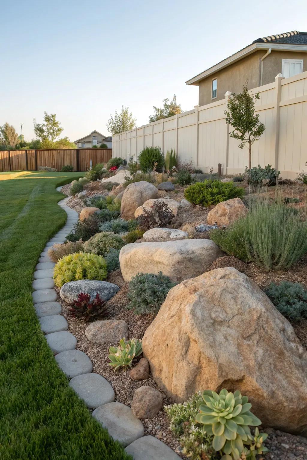 Uncover concealed plant alcoves conceived by sizable stones.