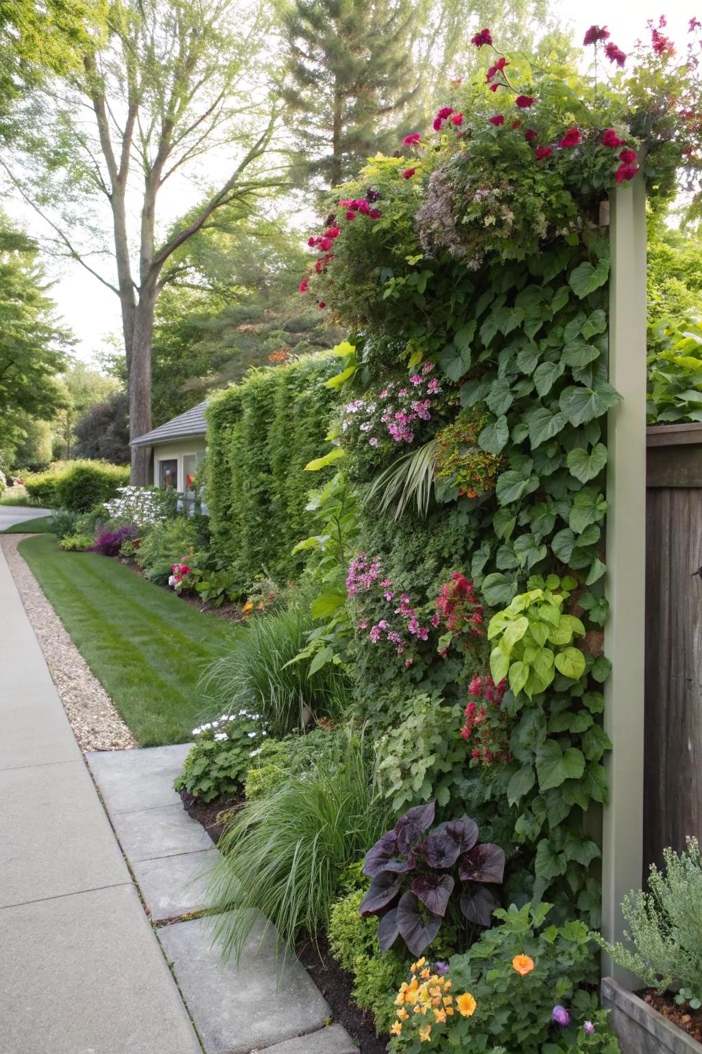 Sky gardens maximize space while providing privacy and greenery.