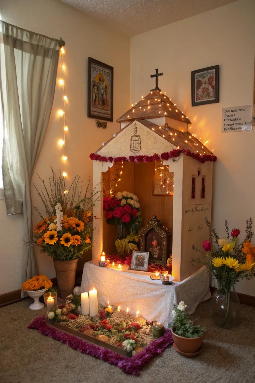 A sustainable yet striking paperboard shrine design.