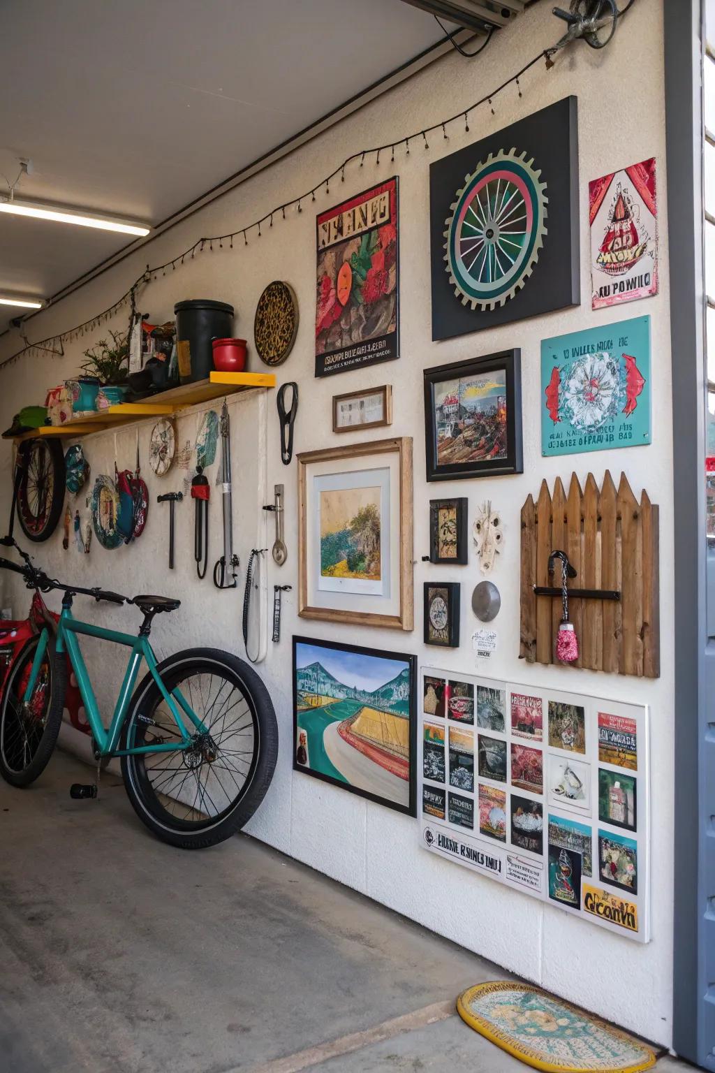 Art and decor add individuality and charm to garage spaces.