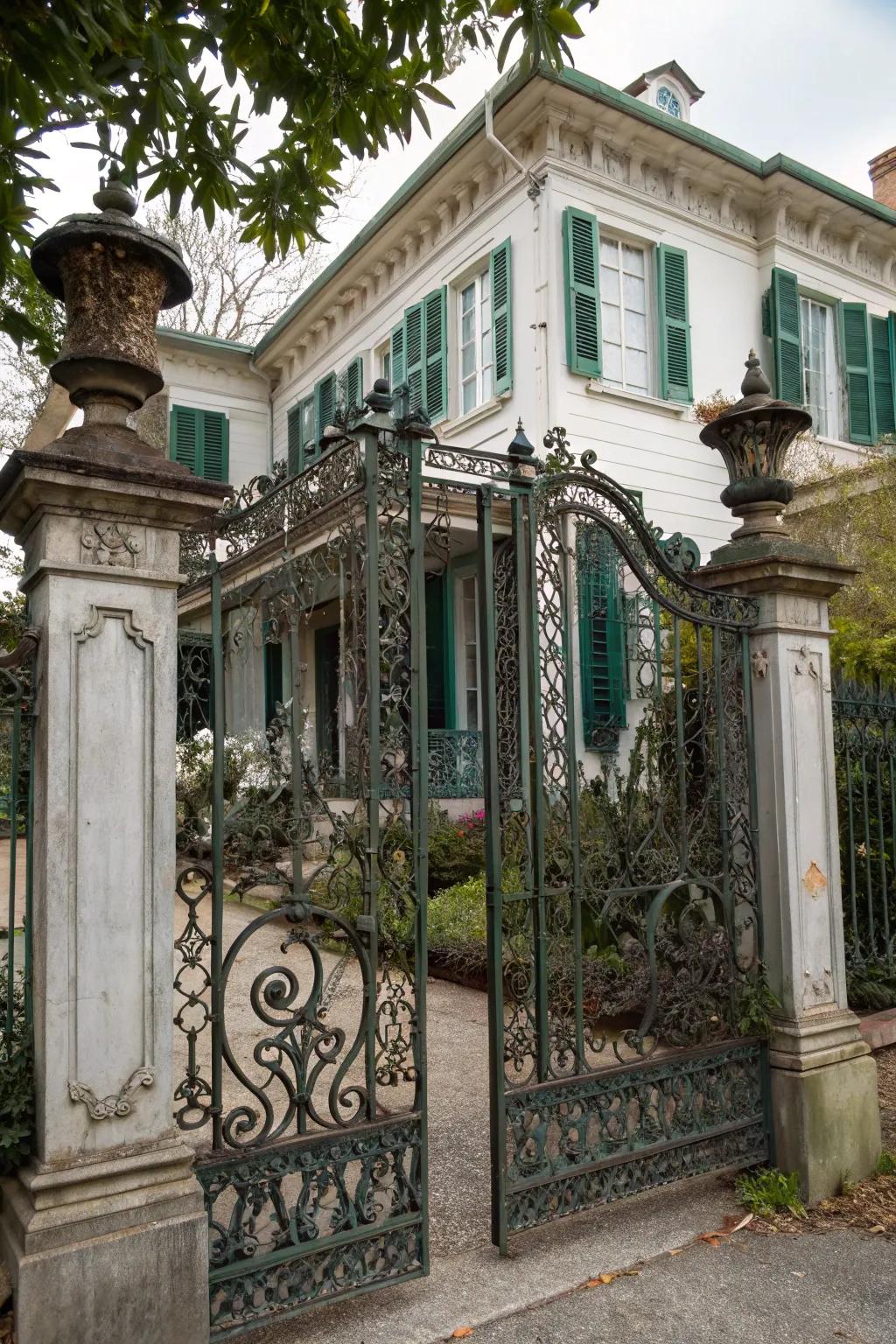 A classic-style gate enhances the charm of traditional architecture.