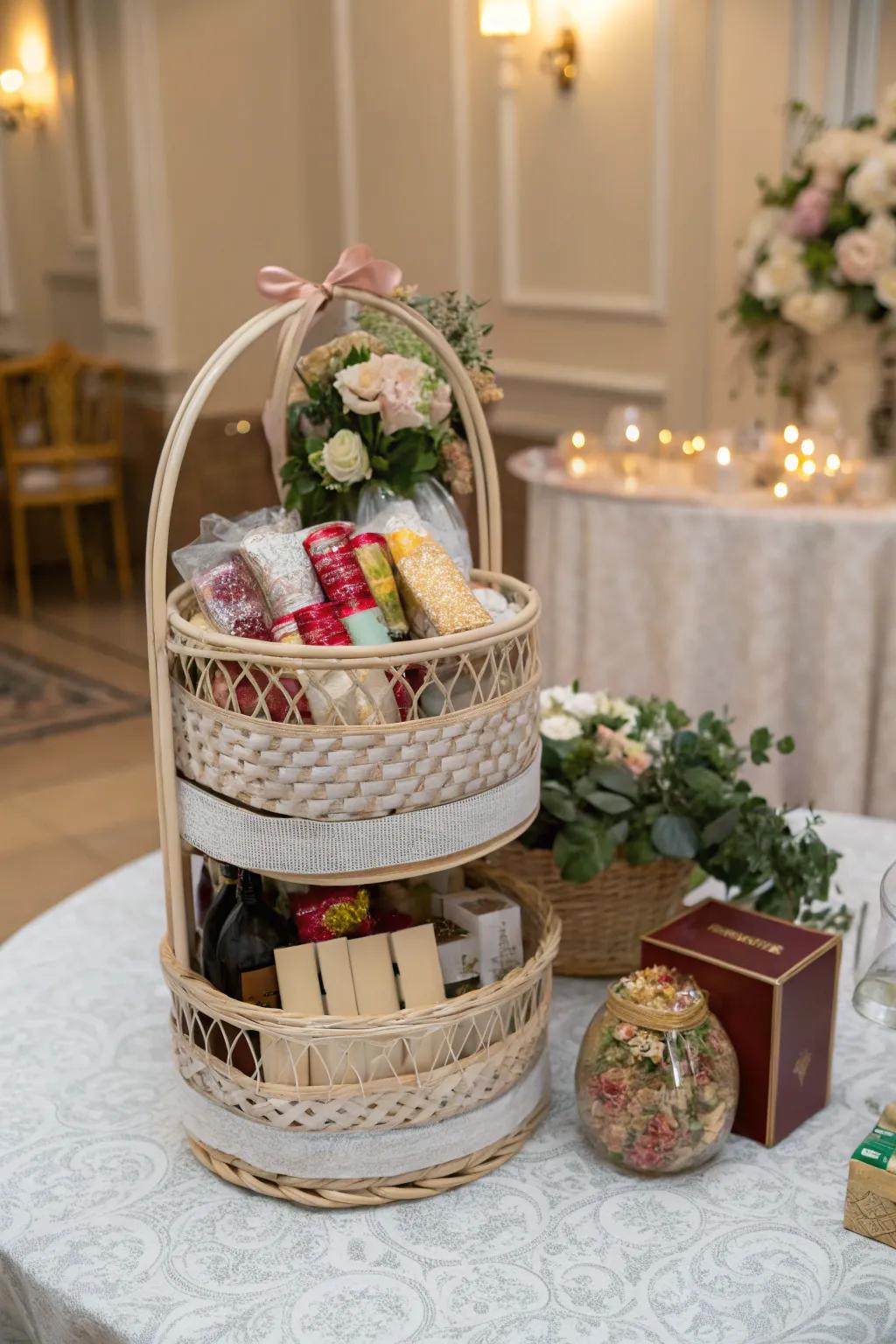 A multi-layered gift basket with surprises at every level.