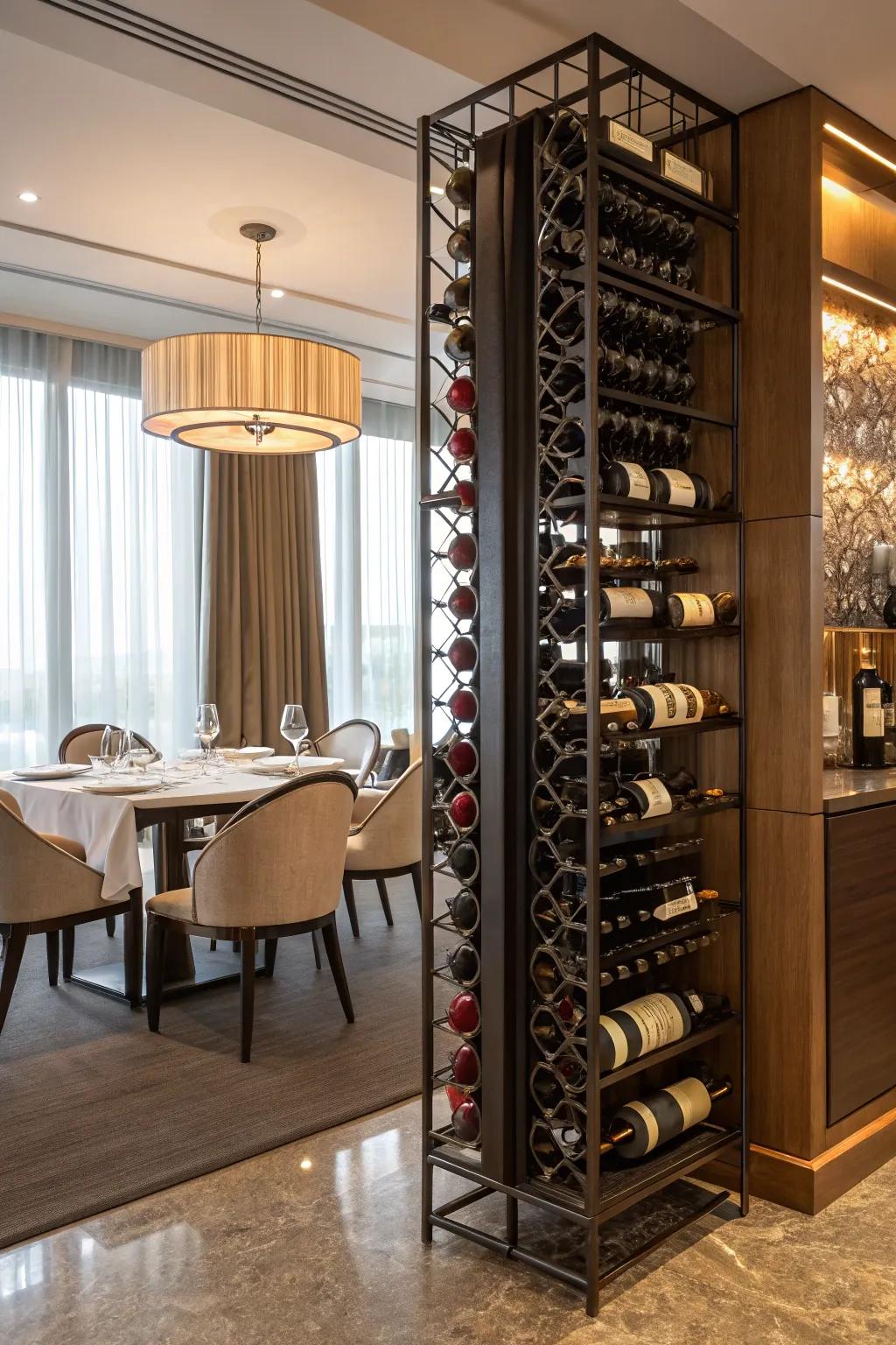 Showcase your wine collection with this elegant and practical unit.