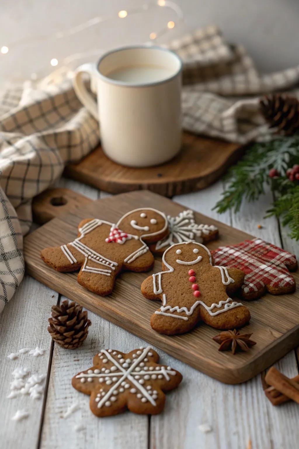 Plaid patterned gingerbread characters injecting warmth into the holiday period.