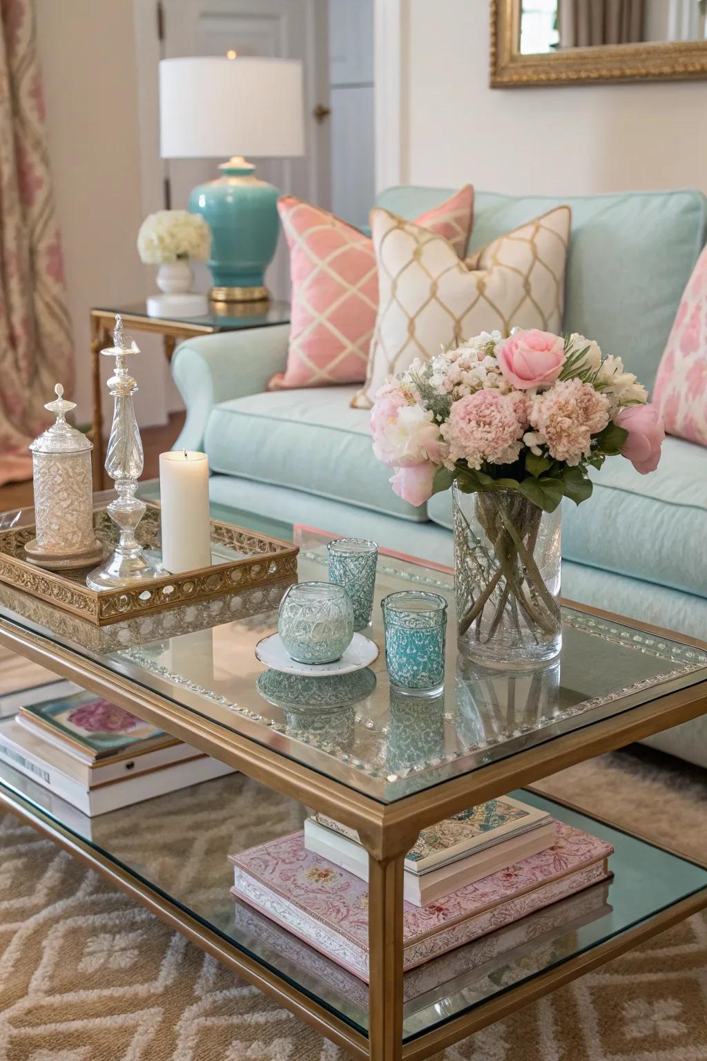 Shade consistency ties your coffee table decor to the room.