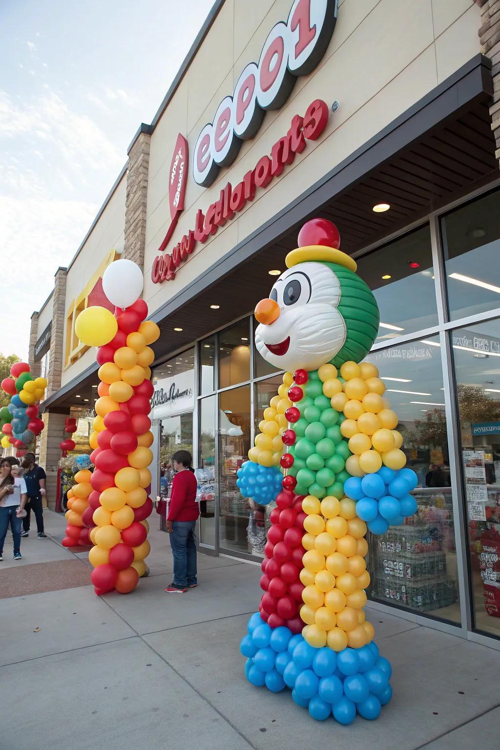 Themed balloon sculptures bring character and fun to the event.