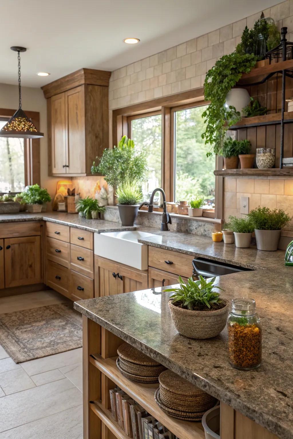 Repurposed granite brings sustainability and character to your kitchen.