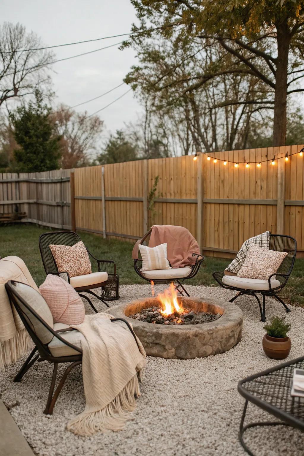 Cushions and throws add comfort and warmth to your seating area.