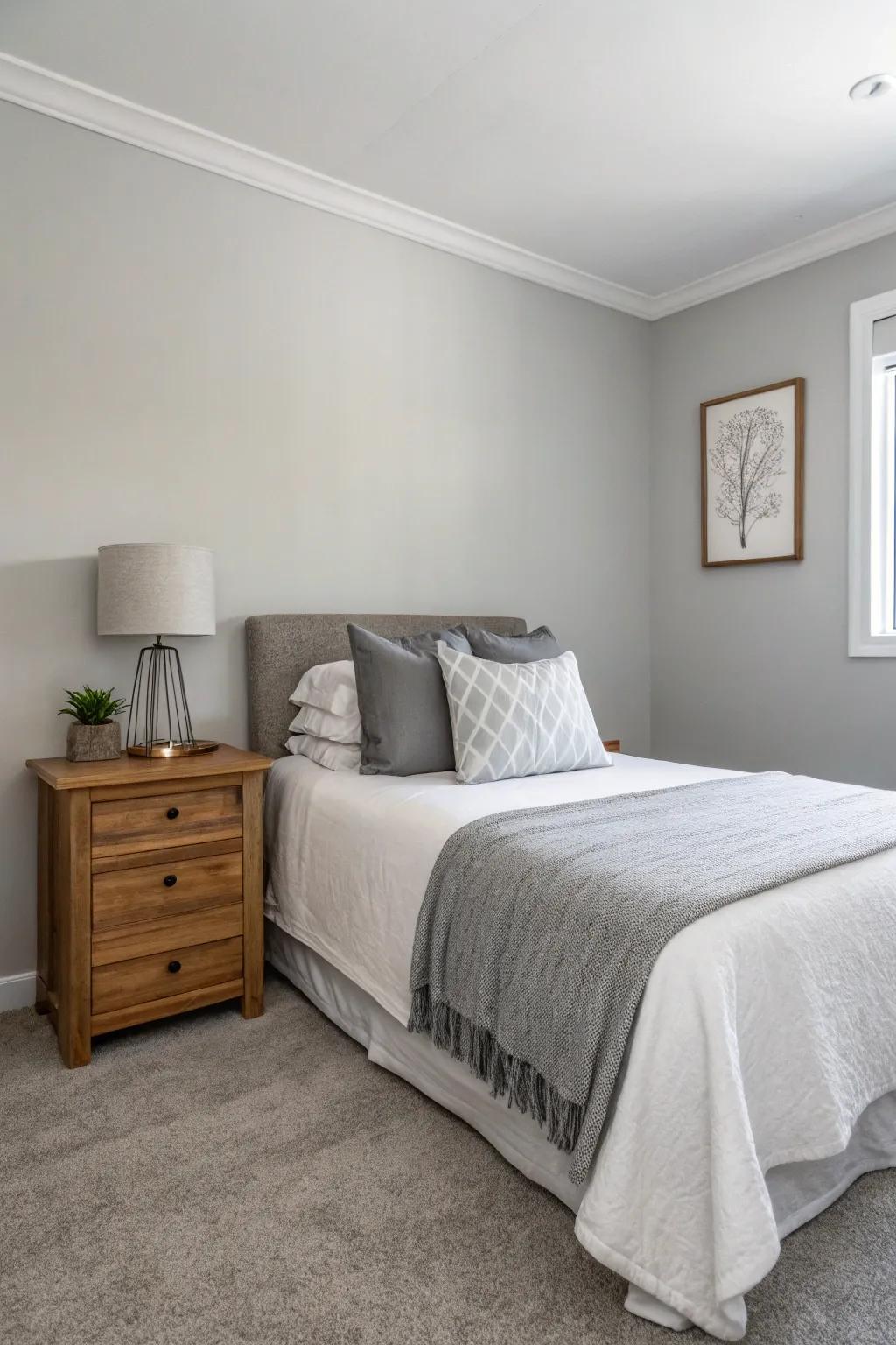 Simplified design maintains a guest room that is both serene and stylish.