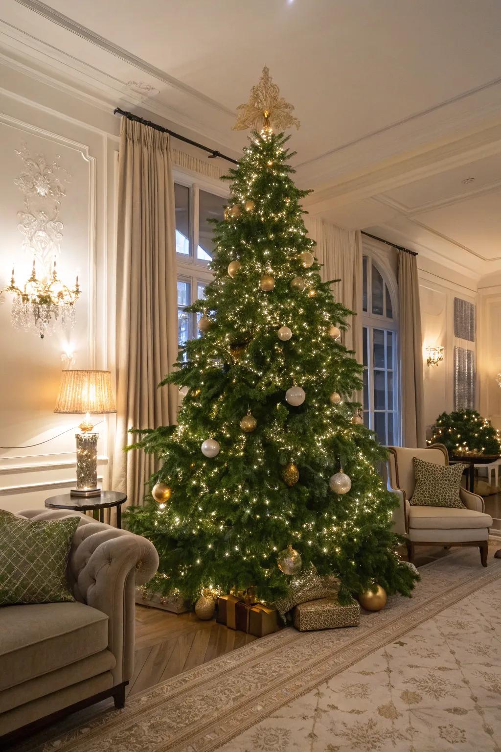 Extravagant manifestation featuring an abundant green festoon.