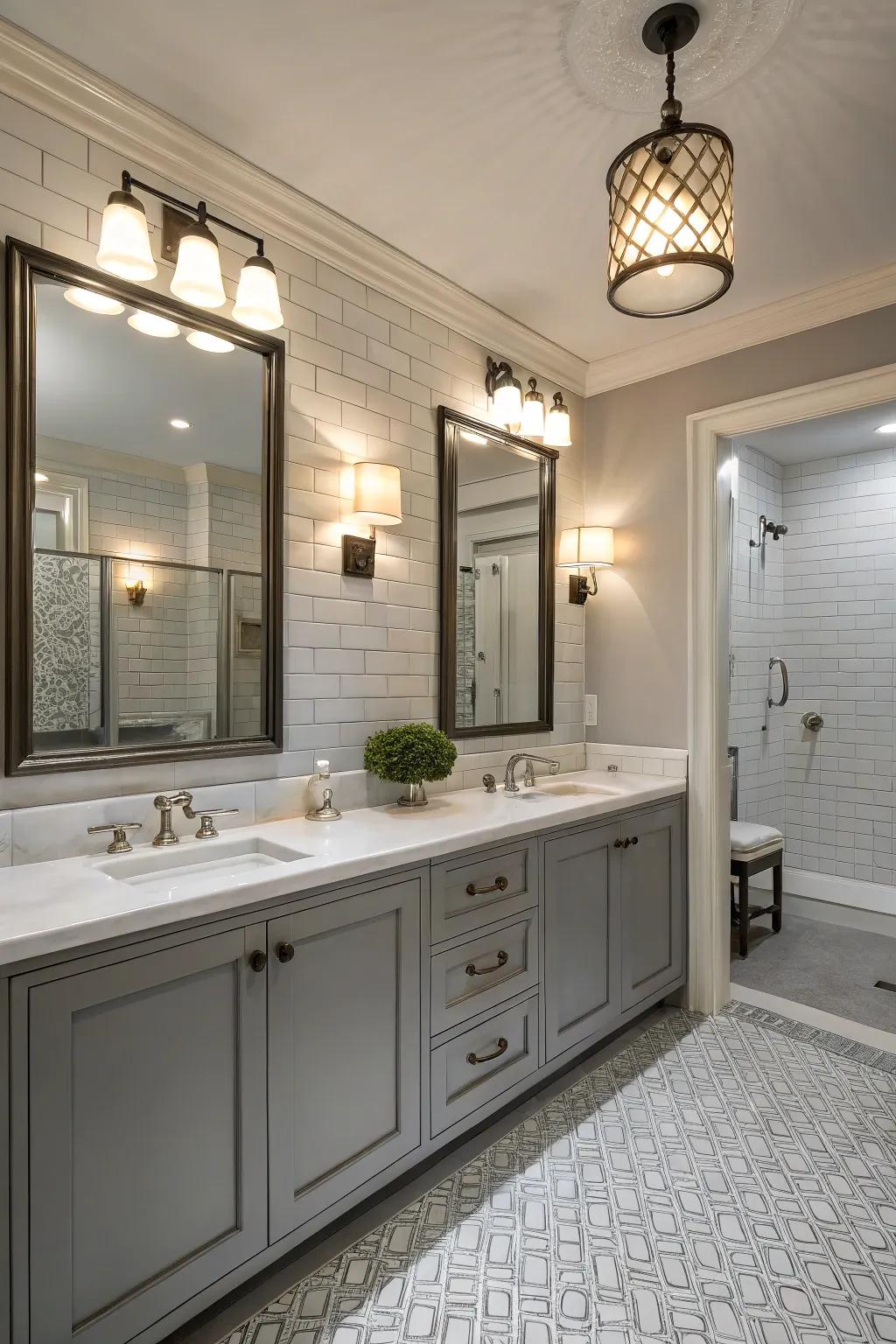 Thoughtful lighting creates a warm and welcoming vibe.