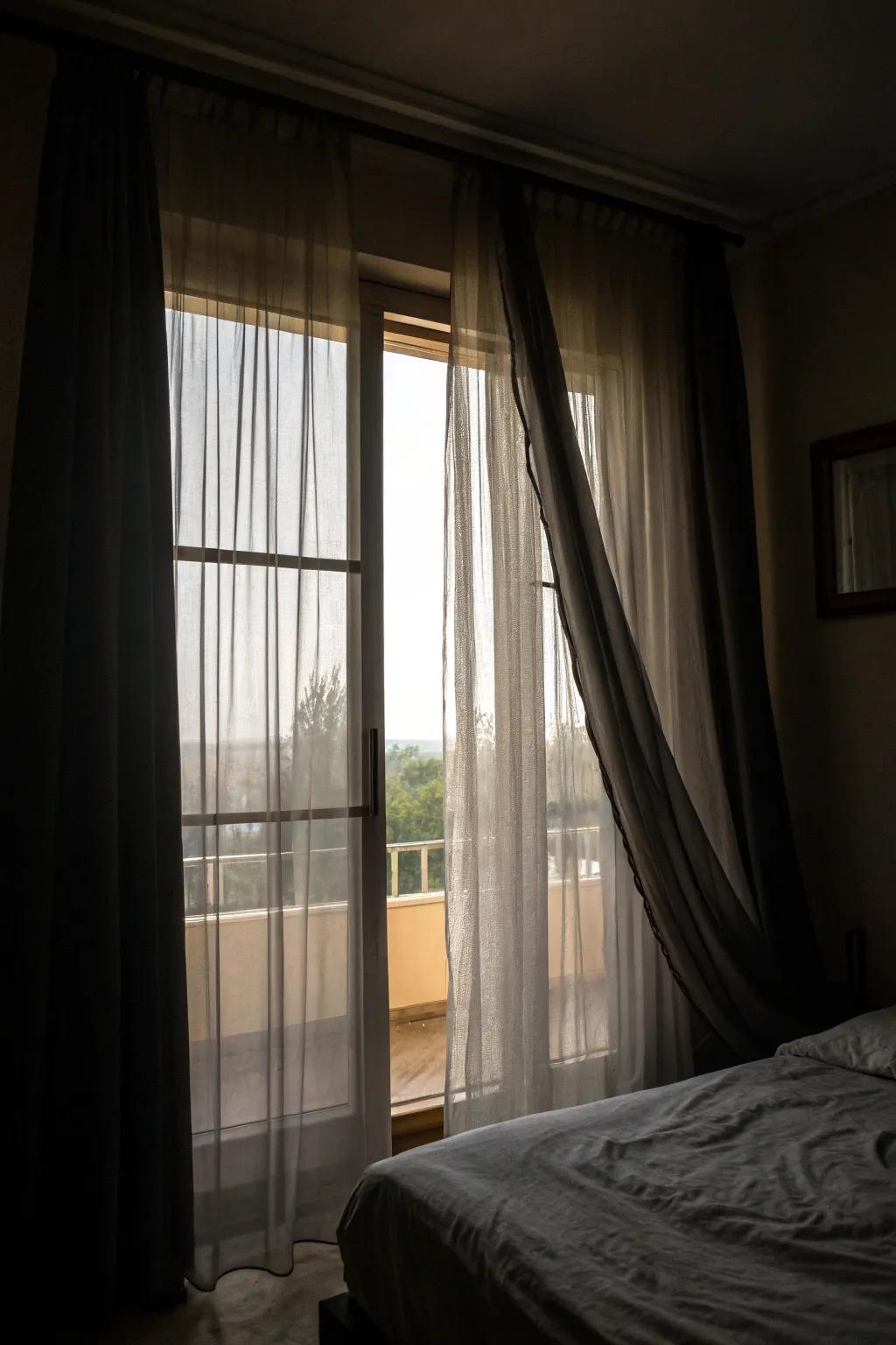 Dark drapes can transform a room with their mysterious allure.