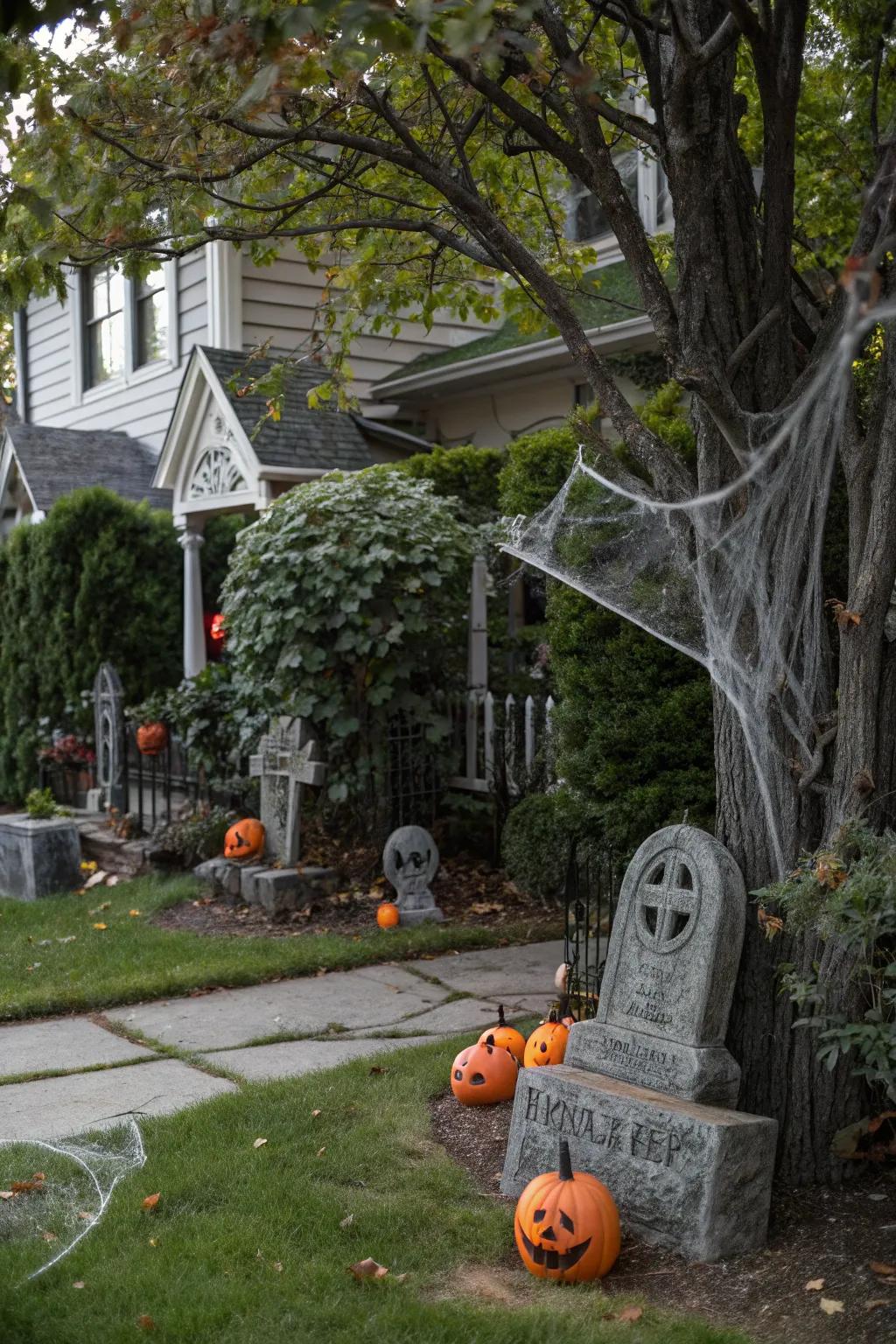 Incorporate organic factors for a genuine graveyard feel.