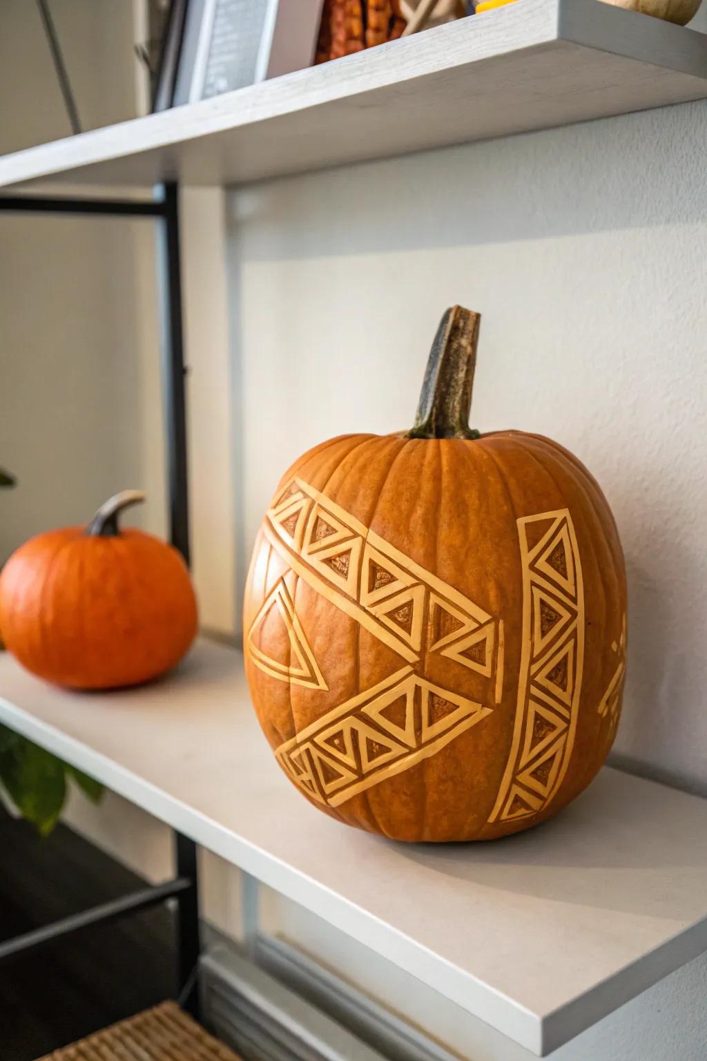 Conceptual angular compositions provide a modern variation on pumpkin carving.