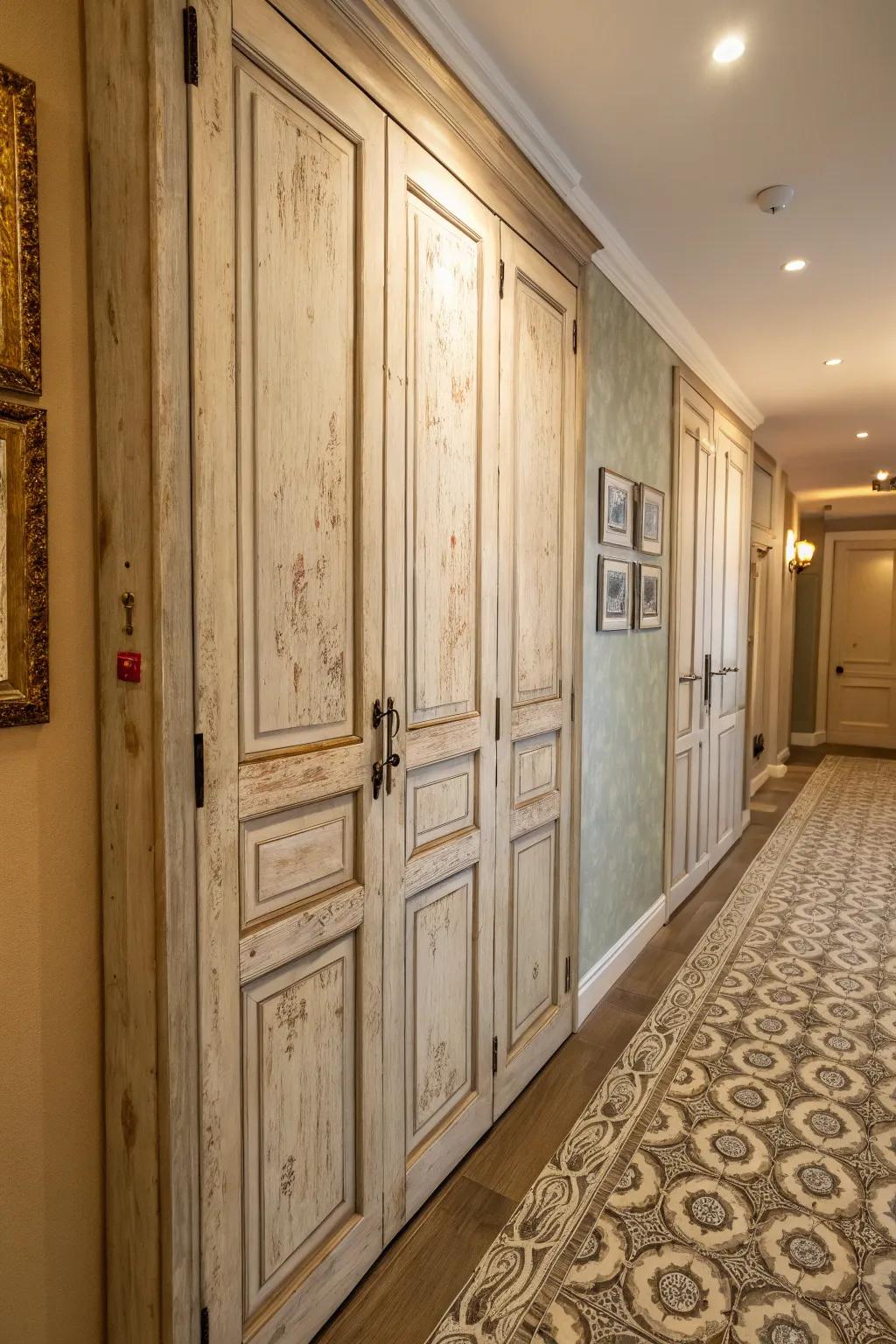 Celebrate history with rustic vintage closet doors.