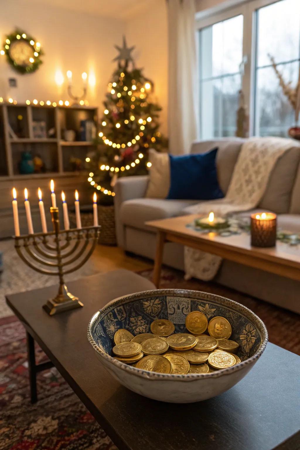 Sweeten decor via a sweet coin display.